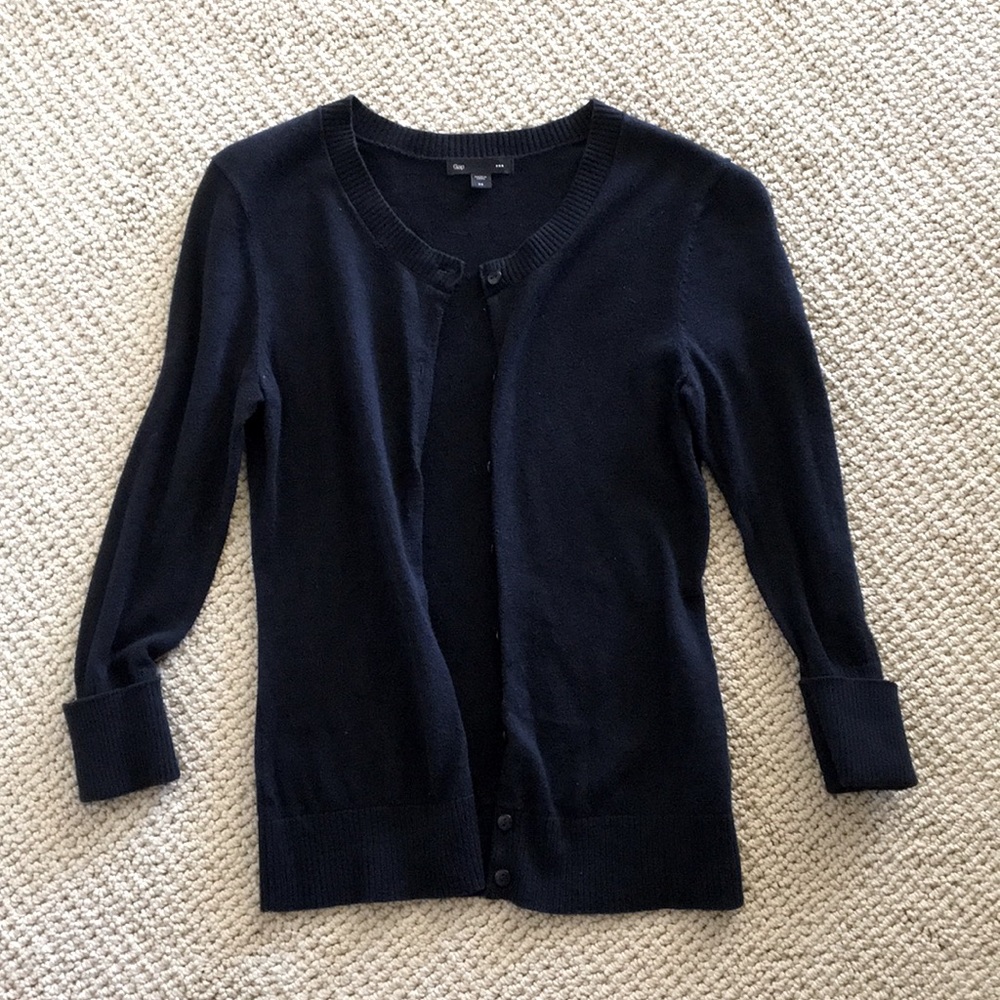 Navy Blue Cardigan Sweater